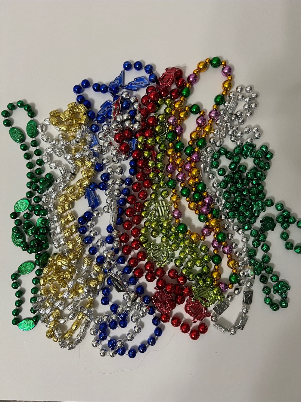 Lot Of Mardi Gra New Orleans Krewe Bead Necklaces